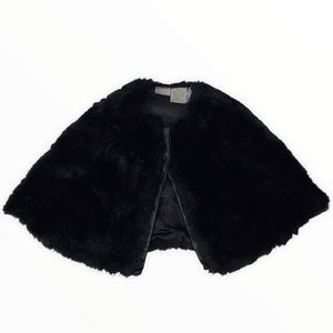 Kardashian Kids Faux Fur Faux Leather Infant Poncho Cape Jacket Wrap 9 Mos